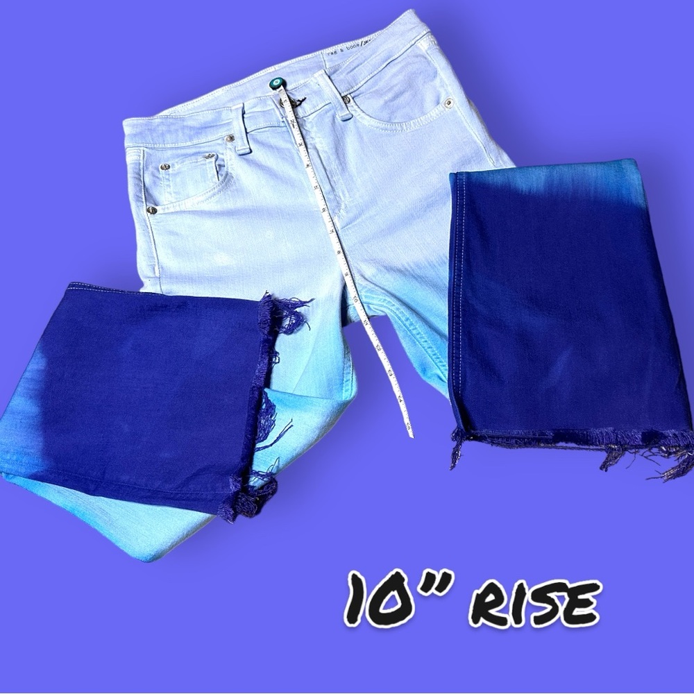NWT Originally White Flare Jeans Done Up in “Fade Into Blue” 👖 Size 26 - Picture 7 of 9